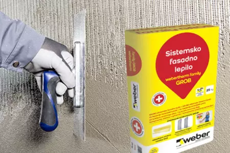 webertherm family GROB - fasadno lepilo za lepljenje in armiranje
