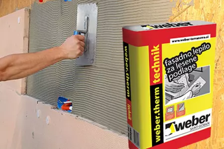 webertherm Technik - fasadno lepilo za lesene podlage