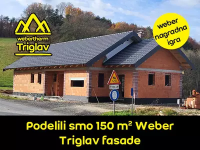 Podelili smo 150 m2 Weber triglav fasade - Nagrada