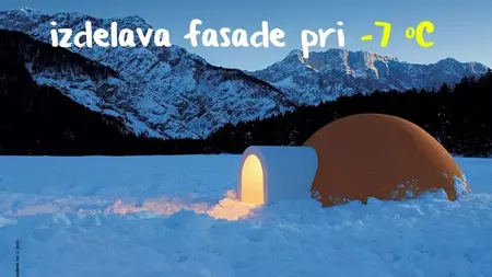 Izdelava fasade pri minus 7°C