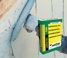 webertec 930 - Mineralna, cementna, enokomponetna, rigidna vodotesna masa za izvedbo hidroizolacijo na mineralnih podlagah in rezervoarjih s pitno vodo.
