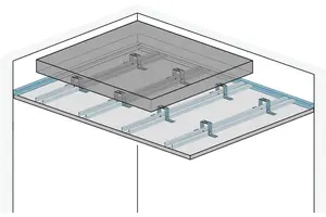 DB31RF - Stropna obloga s kovinsko podkonstrukcijo z Rigips ognjeodporno ploščo RF oz. Rigips Die Dicke RF.