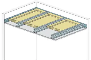 FD21RF - Samonosilen strop – Sistem „XL“ z Rigips ognjeodporno ploščo RF.