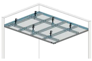 SD21RF - Spuščen strop z enonivojsko kovinsko podkonstrukcijo z Rigips ognjeodporno ploščo RF oz. Rigips Die Dicke RF.