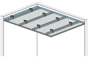 SD31RF - Stropna obloga z kovinsko podkonstrukcijo z Rigips ognjeodporno ploščo RF oz. Rigips Die Dicke RF.