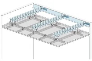 WS20RB-a - Strop z nosilci dolgega razpona Sistem „XL“ (obešena varianta) z Rigips gradbeno ploščo RB.