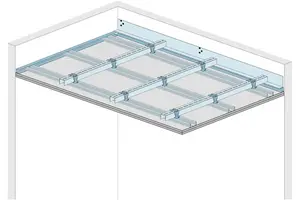 WS31RF - Strop z nosilci dolgega razpona Sistem „UA“ z Rigips ognjeodporno ploščo RF oz. Rigips Die Dicke RF.