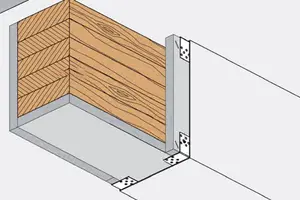 BH33RF - 3-strane obloge lesenih nosilcev R 30 do R 90 z Rigips ognjeodporno ploščo RF.