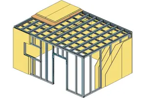 RR21RH - Samonosna Rigips prostorska celica z Rigidur H mavčno vlakneno ploščo.