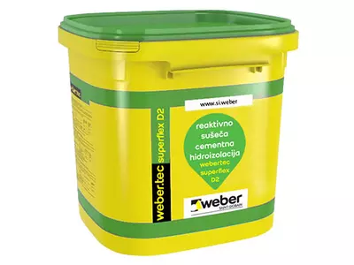 webertec superflex D2 - Hidroizolacija kleti, temeljev, vodnih zajetij, bazenov, teras, balkonov, kopalnic, tušov, kuhinj...