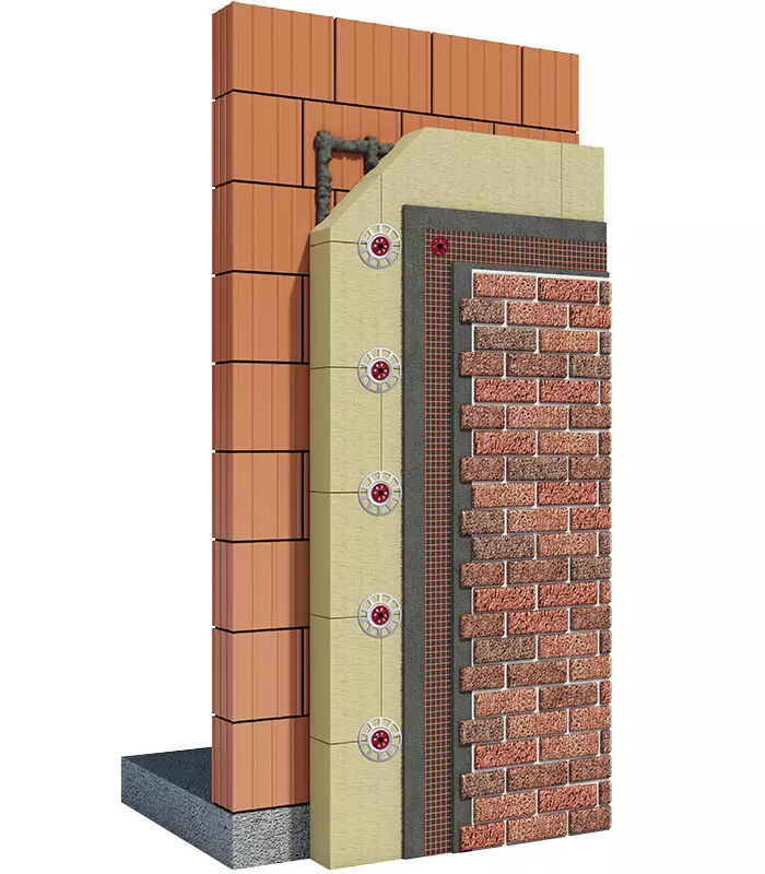 webertherm AK 500/BK 500 - Fasadni sistem s klinker ali oblogo iz keramičnih ploščic. 