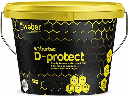 weber D-Protect - Hidroizolacija Kopalnica, Kuhinja, Wc, Pokrite terase, balkoni...