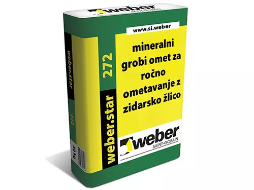 Mineralni omet za klasično ročno ometavanje in izdelavo grobe fasadne strukture.
