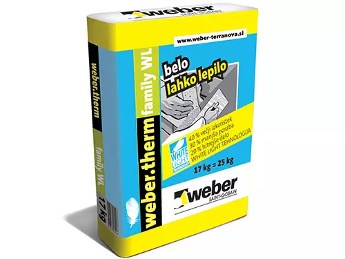 webertherm family WL - BELO, LAHKO fasadno lepilo za lepljenje in armiranje
