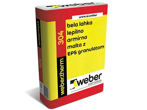 webertherm 304 Bela lahka armirna malta z EPS granulatom