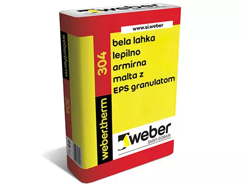 webertherm 304 Bela lahka armirna malta z EPS granulatom