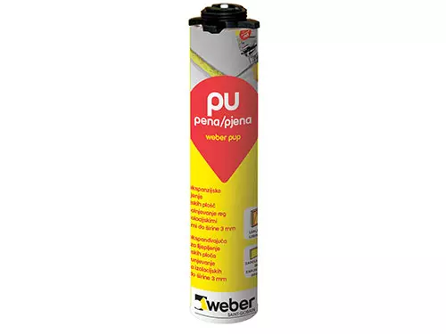 weber PU pena - za lepljenje izolacijskih plošč in za zapolnitev reg med izolacijskimi ploščami širine 2-5 mm
