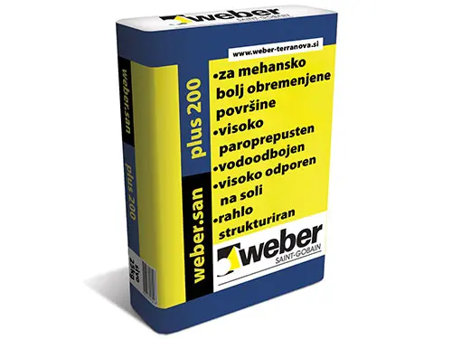 webersan plus 200 - Mehansko odpornejši sanacijski (sušilni) omet.