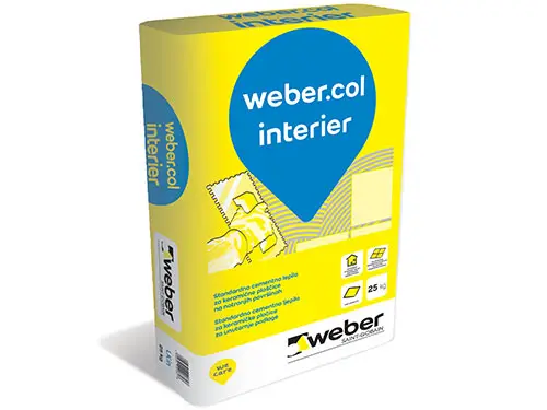 webercol interier - Standardno lepilo za lepljenje vpojne keramike na notranjih talnih in zidnih površinah.