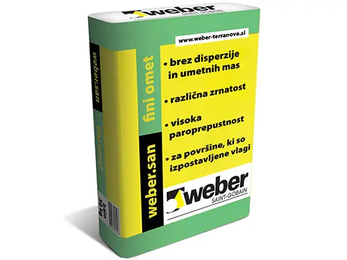 webersan fini omet - je sanirni omet, primeren za notranje in zunanje površine