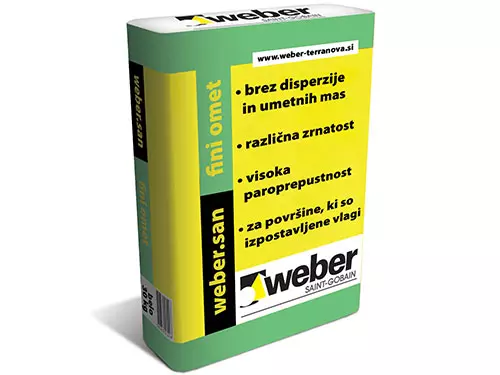 webersan fini omet - je sanirni omet, primeren za notranje in zunanje površine