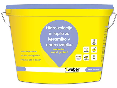 webertec smart protect - Lepilo za keramiko, ki je hkrati hidroizolacija.