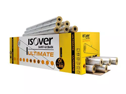 ISOVER U PROTECT PIPE SECTION ALU2 - Rešitev 2 v 1 za maksimalno zaščito pred ognjem in vročino. Toplotna in protipožarna zaščita za cevi.