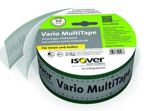 ISOVER VARIO MULTITAPE - Enostranski lepilni trak z izjemno visoko lepilno močjo za spoje. Parna zapora
