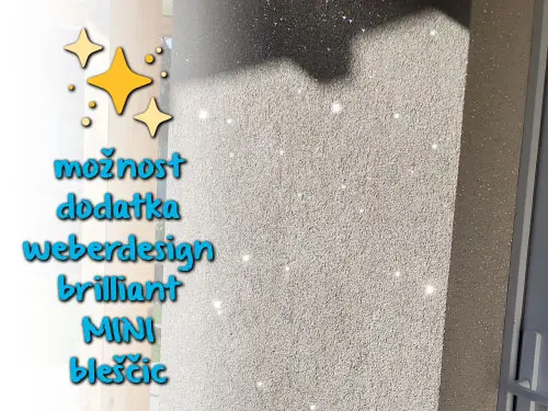 Bleščice vmešane v fasadno barvo - fasada bleščice - Weber