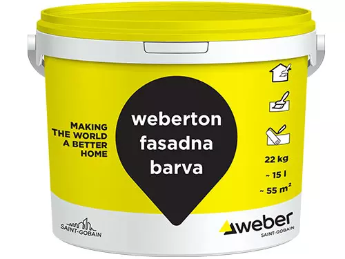 weberton silikat - silikatna fasadna barva 