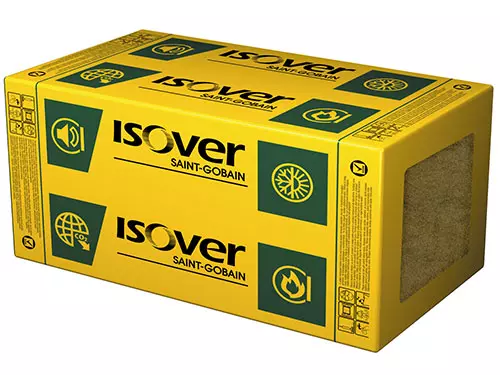 Isover Polterm Uni - Plošče iz kamene mineralne volne za zvočno, toplotno in požarno izolacijo imajo toplotno prevodnost λD = 0,038 W/mK in so namenjene za izolacijo predelnih in okvirnih konstrukcijskih sten.