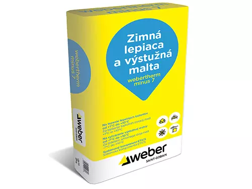 Izdelava fasade pozimi. Sistemsko fasadno lepilo za lepljenje izolacijskih plošč in izdelavo armirnega sloja v zimskih razmerah. Weber