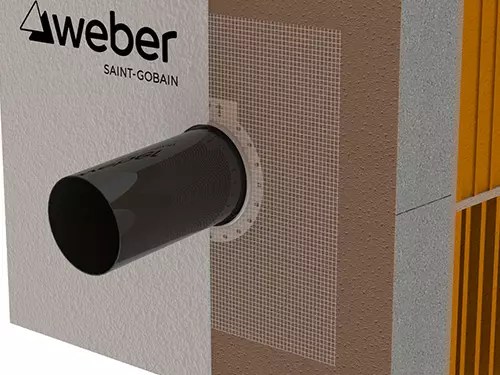 weber fasadna manšeta - preboj fasade cev