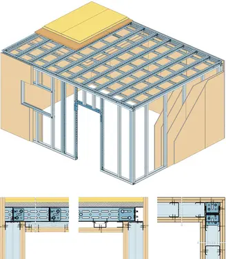 RR11DLDD - Samonosna Rigips prostorska celica z Rigips Duraline RF oz. Rigips Die Dicke RF ploščo.