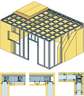 RR21RH - Samonosna Rigips prostorska celica z Rigidur H mavčno vlakneno ploščo.
