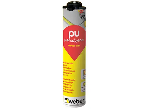 weber PU pena - za lepljenje izolacijskih plošč in za zapolnitev reg med izolacijskimi ploščami širine 2-5 mm