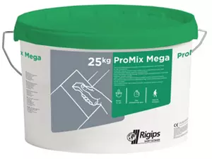 RIGIPS PROMIX MEGA - Pripravljena gladilna masa za ročno obdelavo površin mavčnokartonskih plošč.