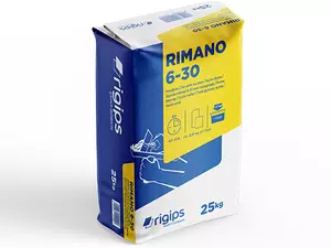 RIGIPS RIMANO 6-30 je ročni omet na osnovi mavca za notranje površine, posebej primeren za obnovitvena dela.
