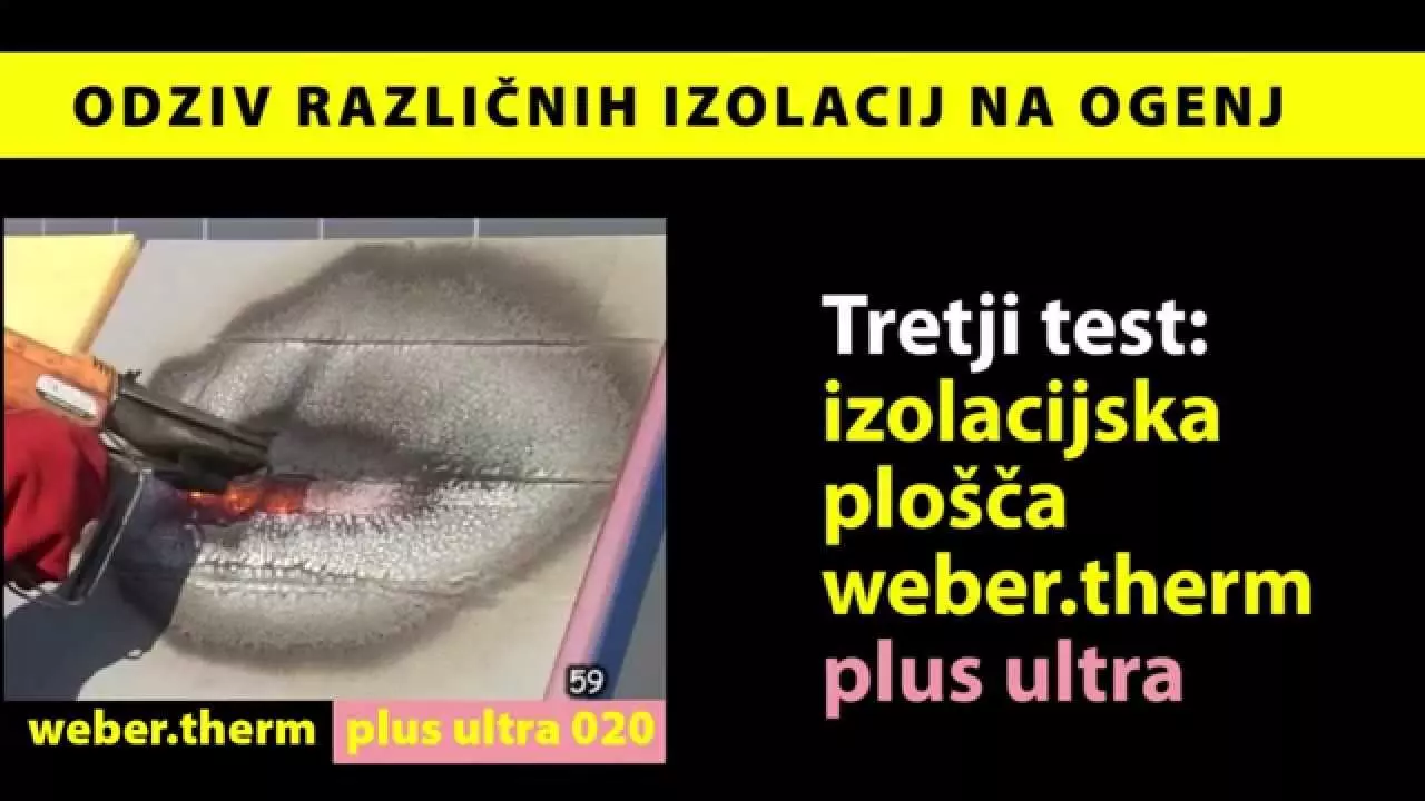 Odziv različnih izolacij na ogenj - Weber Slovenija - weber.therm plus ultra thumbnail